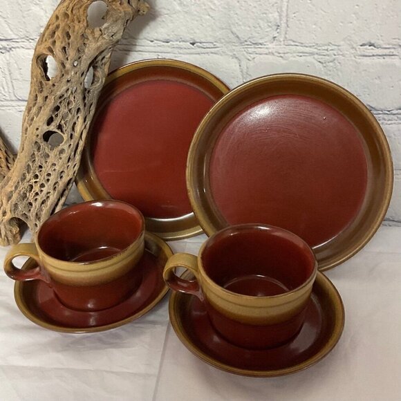 Vintage Mikasa Potters Art Coffee Dessert Set 6 Piece MCM - Picture 7 of 7